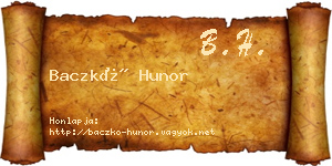 Baczkó Hunor névjegykártya